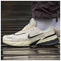 Мужские кроссовки Nike V2K Runtekk Run Beige, бежевые кожаные кроссовки найк V2K рантек
