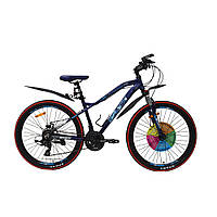 Велосипед SPARK HUNTER жемчужный синий (колеса 26", алюминиевая рама 16", SHIMANO)