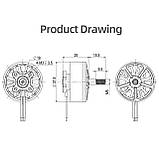 Безколекторний двигун GEPRC EM3110 3110 900KV 6S мотор для 8 9 9 10-дюймового FPV перегонового дрона RC SpeedX, фото 8