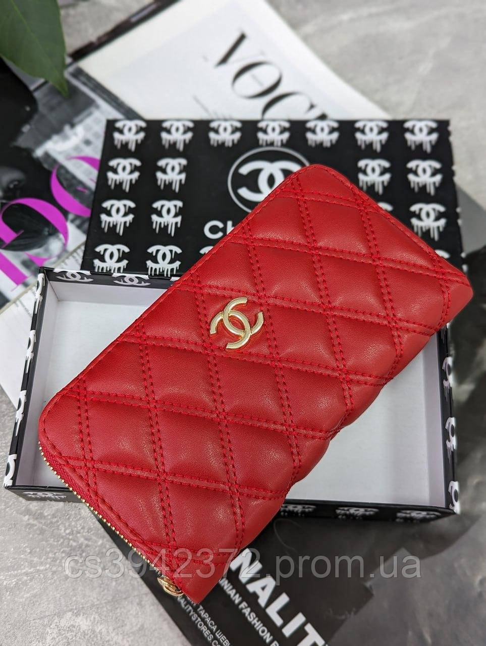 Женский кошелек Chanel, кошелек стеганый на молнии Chanel в фирменной коробке - фото 5 - id-p2190545322