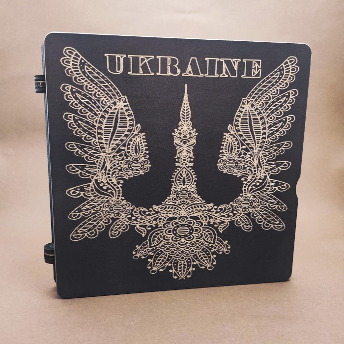 060312к Дерев'яний органайзер для бісеру Книжка на 60 комірок Темний матовий, з двома акриловими кришками всередині, кожна комірка, фото 1