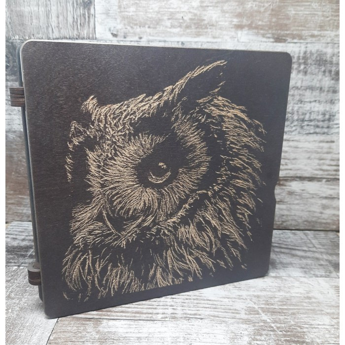 060153к Дерев'яний органайзер для бісеру Книжка на 60 комірок Темний матовий, з двома акриловими кришками всередині, кожна комірка, фото 1