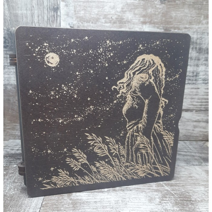 060156к Дерев'яний органайзер для бісеру Книжка на 60 комірок Темний матовий, з двома акриловими кришками всередині, кожна комірка, фото 1