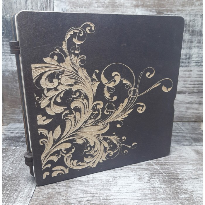 060160к Дерев'яний органайзер для бісеру Книжка на 60 комірок Темний матовий, з двома акриловими кришками всередині, кожна комірка, фото 1