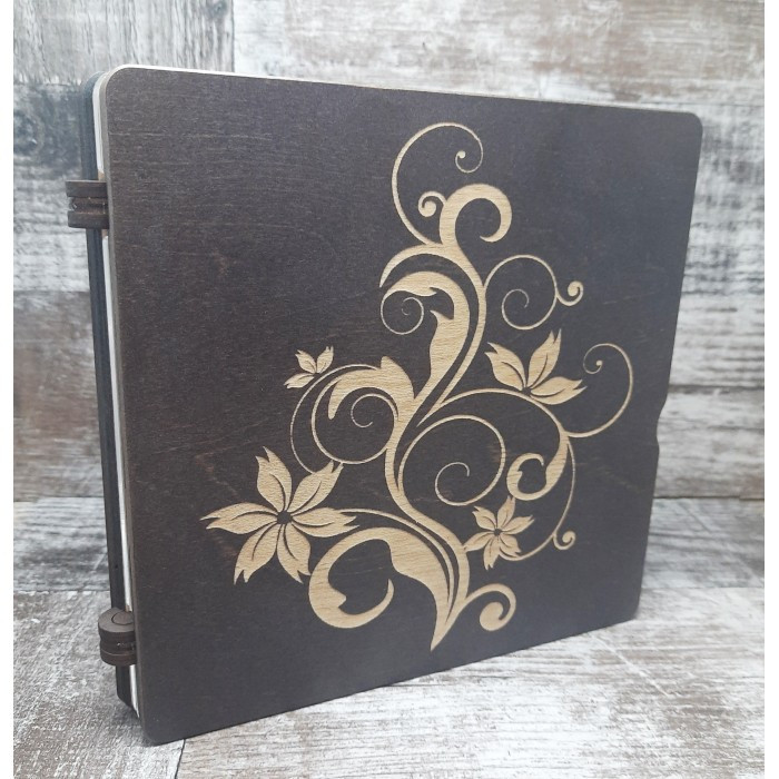 060161к Дерев'яний органайзер для бісеру Книжка на 60 комірок Темний матовий, з двома акриловими кришками всередині, кожна комірка, фото 1