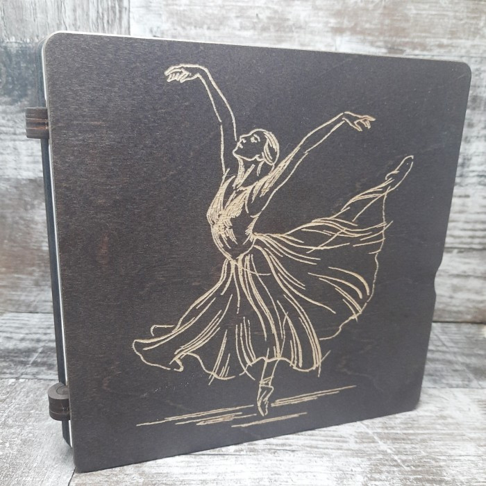 060173к Дерев'яний органайзер для бісеру Книжка на 60 комірок Темний матовий, з двома акриловими кришками всередині, кожна комірка, фото 1