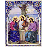 Алмазная мозаика 40х50 см на подрамнике Святая Троица. Икона. Квадратные стразы Полная выкладка