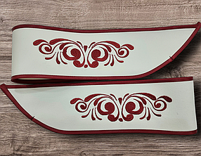 Підхвати для штор - "Вензель", вишивка червона (Пара)