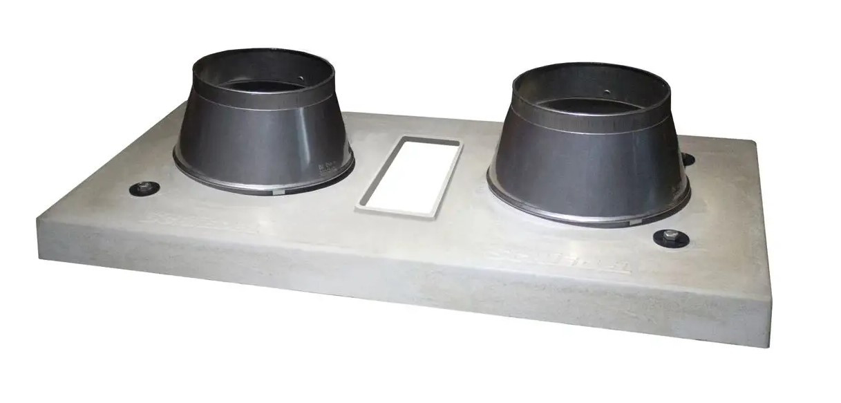 Верхній комплект керамічного димаря Schiedel APIP двоканальний з вентиляцією, фото 1