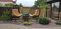 Подвесное кресло-кокон из техноротанга Garden Коричневый, уличные качели, гамак для отдыха на природе, 150 кг