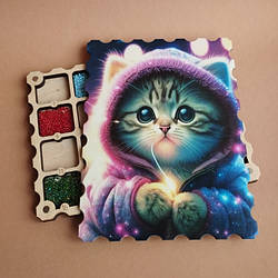 Дерев'яний органайзер для бісеру з кришкою на 20 комірок з кольоровим друком (060492)