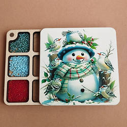 Квадратний міні органайзер для бісеру Коробушка з кольоровим друком (060508)