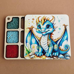 Квадратний міні органайзер для бісеру Коробушка з кольоровим друком (060509)