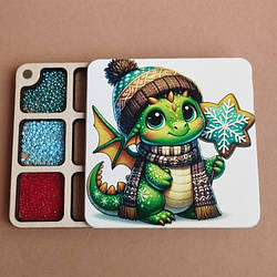 Квадратний міні органайзер для бісеру Коробушка з кольоровим друком (060510)