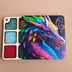 Квадратний міні органайзер для бісеру Коробушка з кольоровим друком (060511)