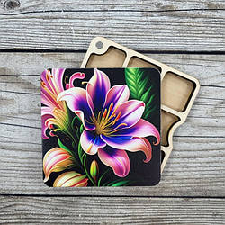 Квадратний міні органайзер для бісеру Коробушка з кольоровим друком (060520)