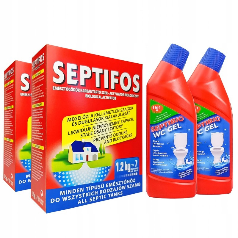 ПРОМОнабір для септика Septifos 2,4 кг + 2 шт. гельWc 750 мл АКЦІЯ!