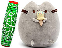 Комплект Мягкая игрушка кот с мороженым Pusheen cat и Антистресс игрушка Mokuru (vol-724)