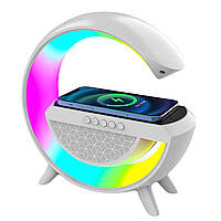 Настольная смарт лампа G-Smart Light BT2301 RGB с беспроводной зарядкой и Bluetooth колонкой 10W White