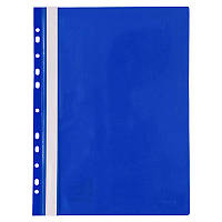 Скоросшиватель Axent A4 1318-02-A с перфор. синий пластиковый, с прозрачным верхом, для файлов