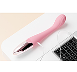 Стильний вібратор від USB, Вібратор із вигнутою ребристою головкою, стимулятор точки G, Інтимні іграшки, фото 8