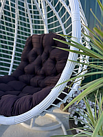 Подвесное кресло из техноротанга Dream Белый, кресло-качели уличные, гамак для отдыха во дворе, до 150 кг
