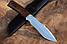 Мисливський ніж ручної роботи Айрон 3 з нержавіючої порошкової сталі М390/62 HRC, плюс шкіряний чохол у комплекті, фото 2