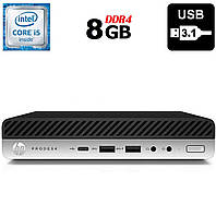 Неттоп HP ProDesk 600 G3 Mini USFF/ Core i5-6500T/ 8 GB RAM/ no HDD/ HD 530