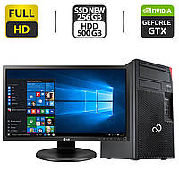 ПК+Монітор Fujitsu P757 MT/ i5-7500T/ 16GB RAM/ 256GB SSD NEW+500GB HDD/ GTX 1050 Ti 4GB+LG 24MB35PM-B 24" 1920x1080