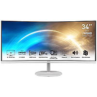 Монітор 34" MSI PRO MP341CQW VA безрамковий/вигнутий екран Білий