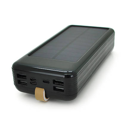 Power bank KKD-6W 60000 mAh (ККД 60%) Solar, flashlight, Input: 5V/2.1A(MicroUSB, TypeC, Lightning), Output:, фото 1