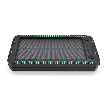 Power bank 30000 mAh Solar,2хFlashlight,5V/200mA, Input:5V/2A(microUSB), Output:5V/2A(2хUSB), rubberized case,, фото 1