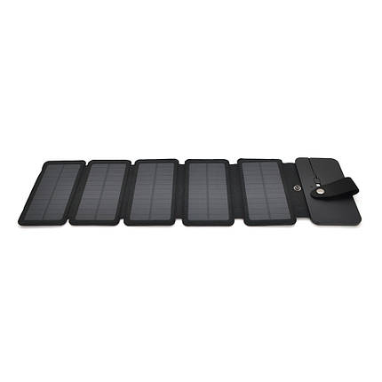 Solar panel 5 Foldings, built-in microUSB cable, Output: 5 /1,2 А(USB), plastic, Black, Corton box, фото 1