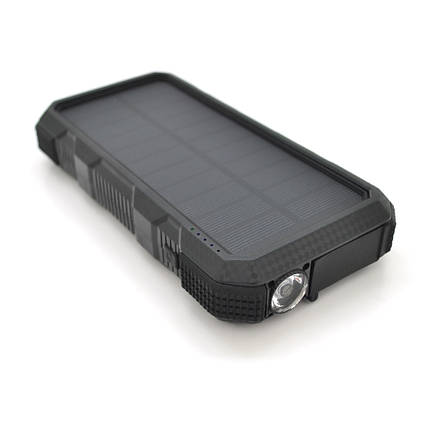 Power bank 20000 mAh Solar, Flashlight,Input:5V/1A(microUSB, TypeC), Output:5V/2,1А(2хUSB),PD, rubberized, фото 1