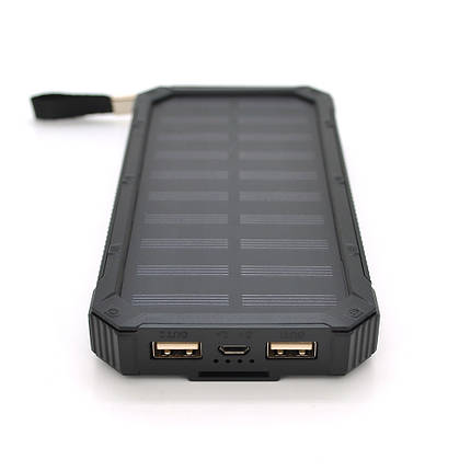 Power bank RH-30000-2, 30000mAh Solar, flashlight, Input:5V/1A(microUSB), Output:5V/2A(2хUSB), rubberized, фото 1