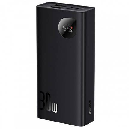 PowerBank Baseus Adaman2 Digital Display Fast Charge 10000mAh 30W, 2*USB+Type-C, PD3.0, QC3.0, Black, Q40, фото 1