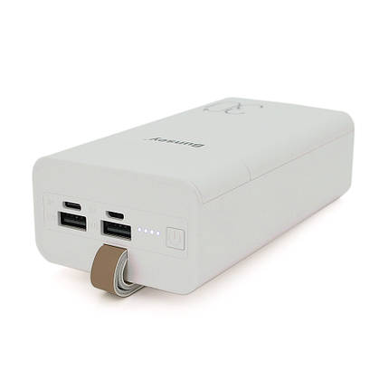 PowerBank Bunsey BY-40 30000mAh, Input:MicroUSB+Type-C, Output:2USB/Type-C, QC22.5W/PD20W, White, фото 1