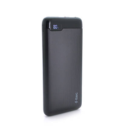 PowerbankTtec 10000mAh, LCD, Output: 2*USB + Type-C, 10,5W, Black, Q30, фото 1