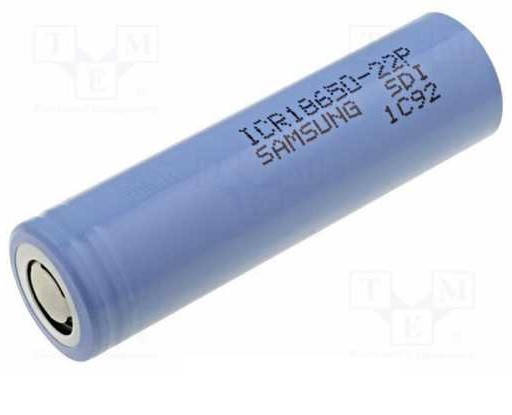 Акумулятор 18650 Li-Ion Samsung ICR18650-22P, 2200mAh, 10A, 4.2 / 3.62 / 2.75V, Blue, 2 шт в упаковці, ціна за, фото 1
