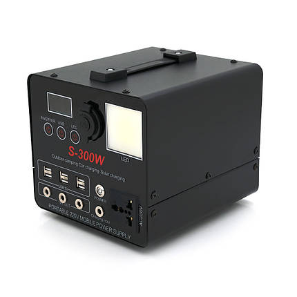 Портативний PowerBank S-300W, 220V/20A, 1*AC/220V+3*DC/12V+6*USB/5V, LED, Q4, фото 1