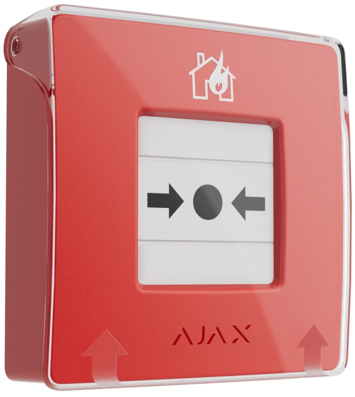 Бездротова настінна кнопка для активації пожежної тривоги Ajax ManualCallPoint (Red)