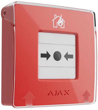 Бездротова настінна кнопка для активації пожежної тривоги Ajax ManualCallPoint (Red), фото 1