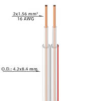 SC002В Roxtone Кабель пвх акустичний плоский Hi-Fi, 2 х 1,56 кв.мм, зовн. діаметр 4,2 х 8,4 мм, 100 м
