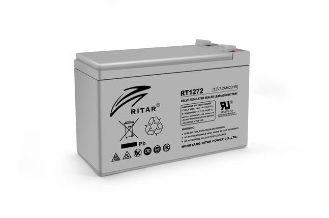 Акумуляторна батарея AGM RITAR RT1272, Gray Case, 12V 7.2Ah (151 х 65 х 94 (100) ) Q10, фото 1