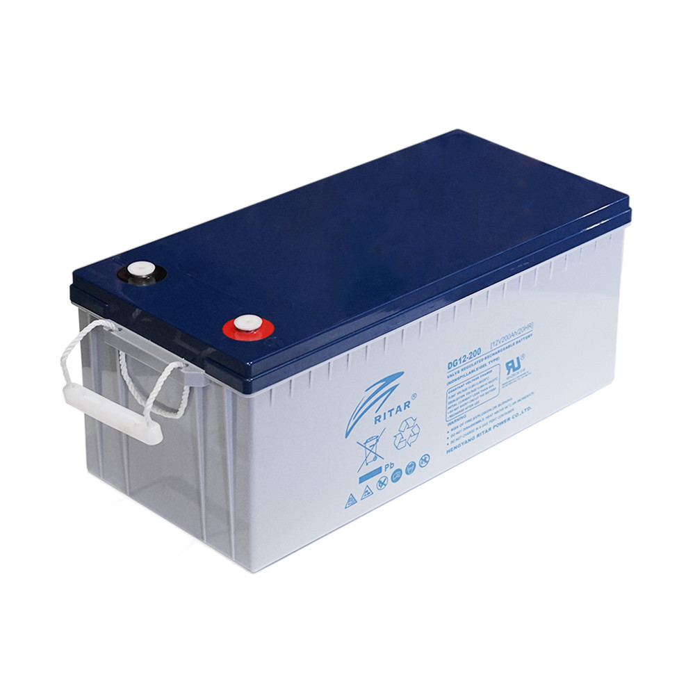 Акумуляторна батарея GEL RITAR DG12-200, Gray Case, 12 V 200.0 Ah ( 522 х 240 х 219 (224) ) Q1