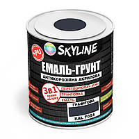 ЭМАЛЬ ГРУНТ 3 в 1 акрил-полиуретановая шелковисто-матовая Skyline RAL 7024 Графитовая 0,9 кг