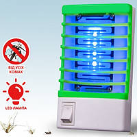 Лампа від комарів Night Lamp Біло-зелена антимоскітна електрична пастка від мережі