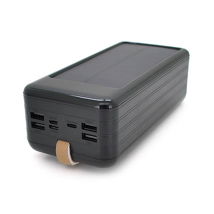 Power bank KKD-10W 100000 mAh (КПД 60%) Solar, flashlight, Input: 5V/2.1A(MicroUSB, TypeC, Lightning), Output:, фото 1