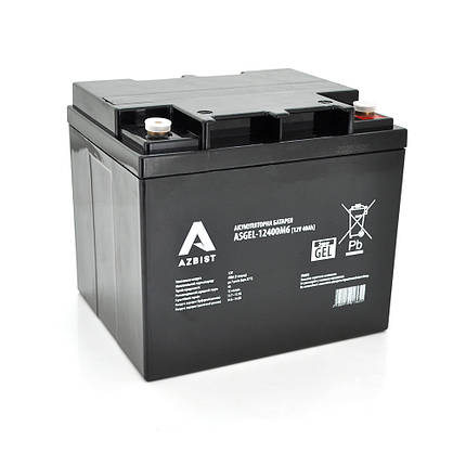 Аккумулятор AZBIST Super GEL ASGEL-12400M6, Black Case, 12V 40.0Ah (196 x165 x 173) Q1, фото 1