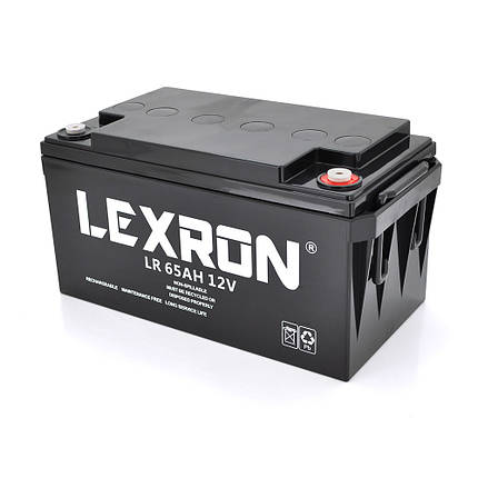 Акумуляторна батарея Lexron LR-12-65 12V 65 Ah (348 x 167 x 178) 21kg, фото 1